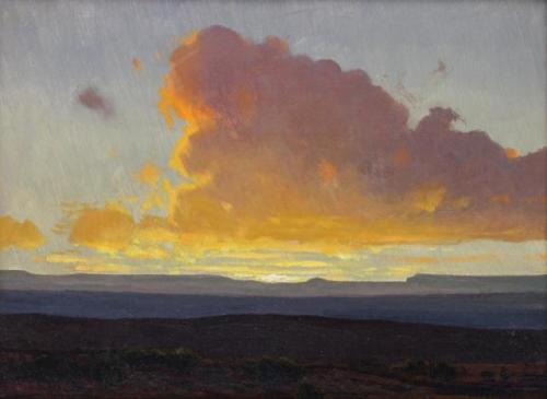 Desert Sunrise   -   James Swinnerton American, 1875-1974Oil on canvas, 11 ¼ x 15 ¼ in