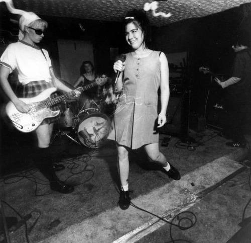 Bikini Kill performs live at the Asylum in Washington in April 1992. Photo by Pat