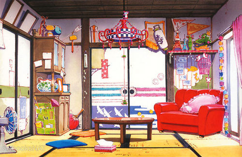 artbooksnat:Mawaru Penguindrum (輪るピングドラム) finished background art of the Takakura household, by art 