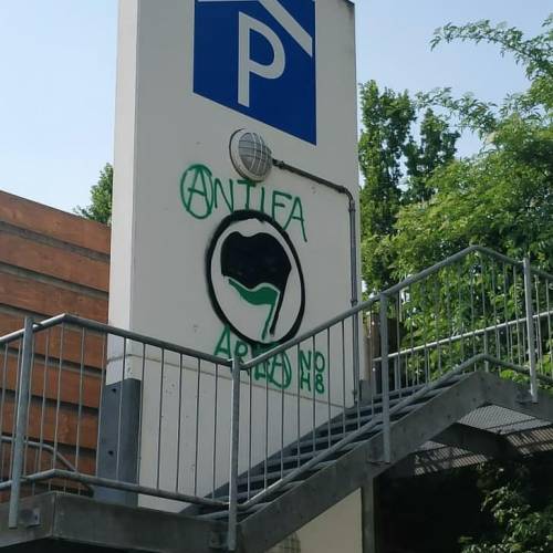 “Antifa Area / No H8” Seen in Essen, Germany