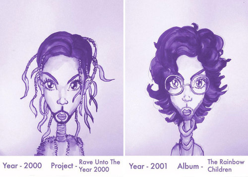 Prince, enough said.Every Prince Hairstyle From 1978 to 2013 by illustrator and set designer Gary Ca