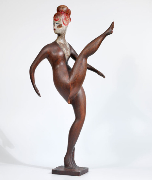 igormaglica:Elie Nadelman (1882-1946), High Kicker (Dancer), 1920.gessoed and painted cherry wood, 2