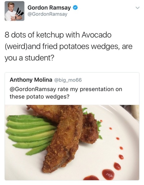 cirque-du-flippidido:  weavemama:  GORDON RAMSEY’S TWITTER CRITIQUES IS WHAT WE NEED IN TIMES LIKE THIS   OH MY GODDDDD LMAOOO 