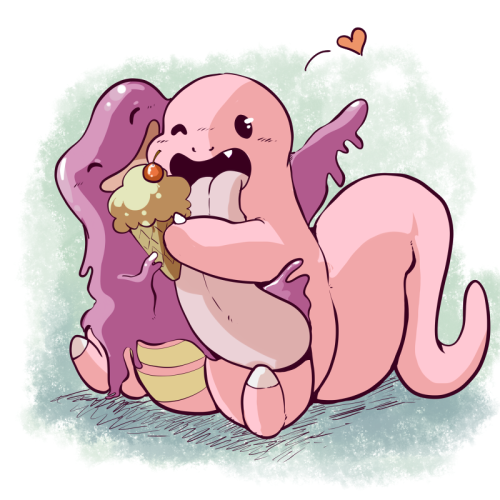 durmywyrm:DAY 13: FAVORITE NORMAL TYPEI couldn’t choose between Ditto and Lickitung, so I just did b