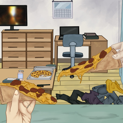 Here Is Ojiro And Shinso Having A Pizza + Movie Night