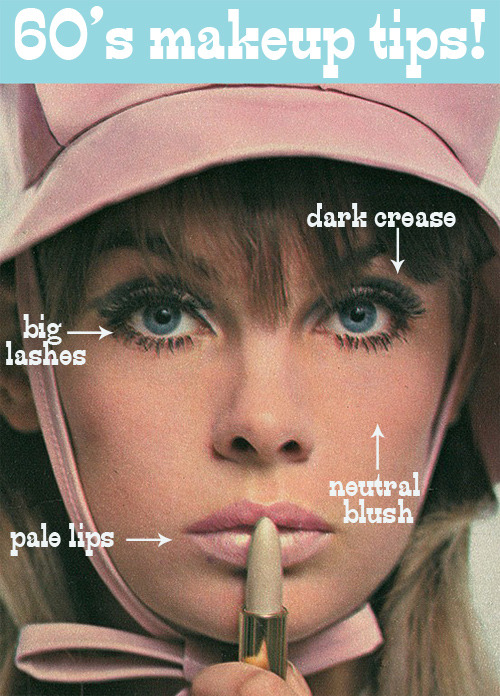 Here are some tips on how to replicate 60&rsquo;s makeup. A dramatic eye is the trademark for 19