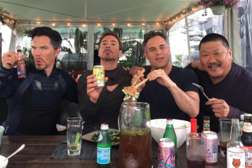 cumberbuddy:Forks, tongs, cans + bottles + a Wong… Help us#healthenet #afeastoffriends #Avengers#Ave