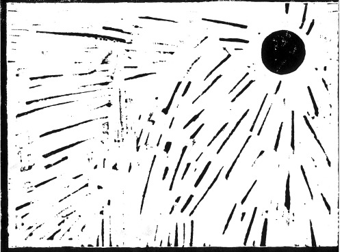 filgris:Linogravure 24X18Projet d’Expression Plastique - Le ciel - chronologie de sentiments.Abonne 