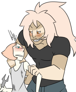 gemshipartwork:  College AU Pearl Evans and Jasper Dickingson. Someone asked for this in my asks, and I don’t remember who, but here you go! 