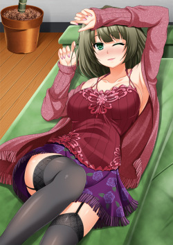 (via takagaki kaede (idolmaster and idolmaster cinderella girls) drawn by mirisha) 