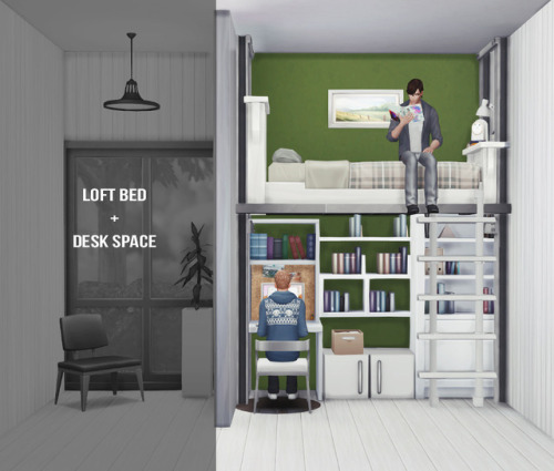 [Room:loft bed+small space]find on online Gallery.origin ID:simadako No CC.size:2x3*for Medium Wall.