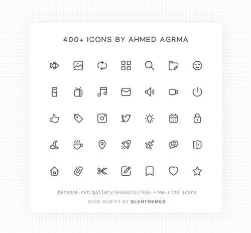 glenthemes: 400+ Free Line Icons by Ahmed AgrmaA library containing almost 500 icons in a cute, mini