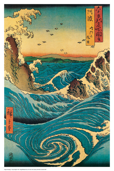 Now you’re six feet under the flood… Ando Hiroshige - Navarro Rapids - Poster
