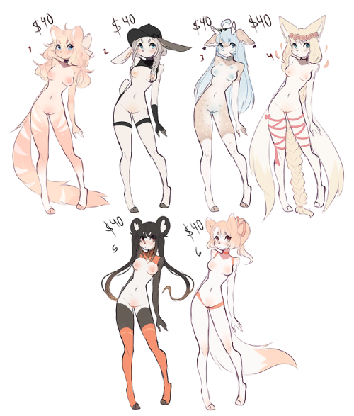 cyzarinefredek:  Adoptablesif you’re interested please bid here  2 and 5 are closed! They are so adorable! check these out <3 