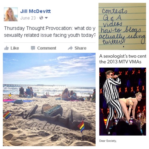 All the features you love about my social media work; Thursday Thought Provocations on Facebook, Sex