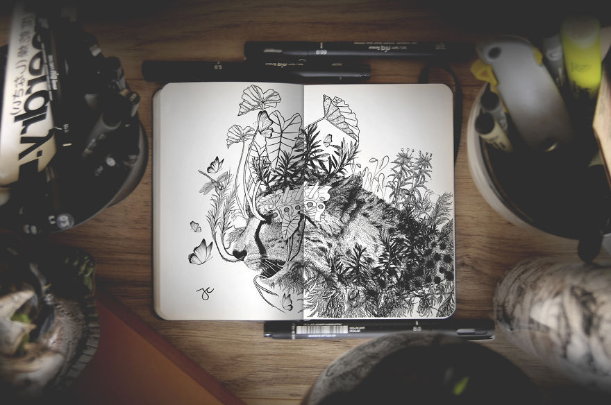 awesome-picz:    Surreal Creatures Bloom And Burst Across Sketchbook