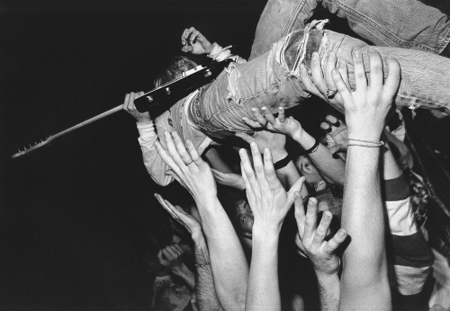 tornandfrayed:Kurt Cobain by Charles Peterson, from the documentary  “Kurt Cobain About A Son”