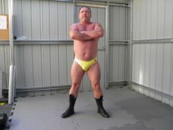 Men's bulge in sexy speedo