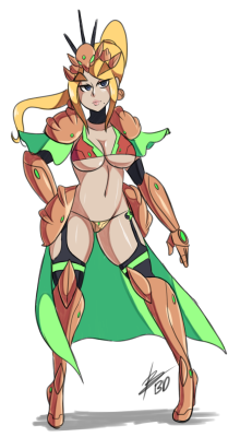 bigdeadalive:Did a little Gashi version of Samus because whatever.  O oO &lt;3