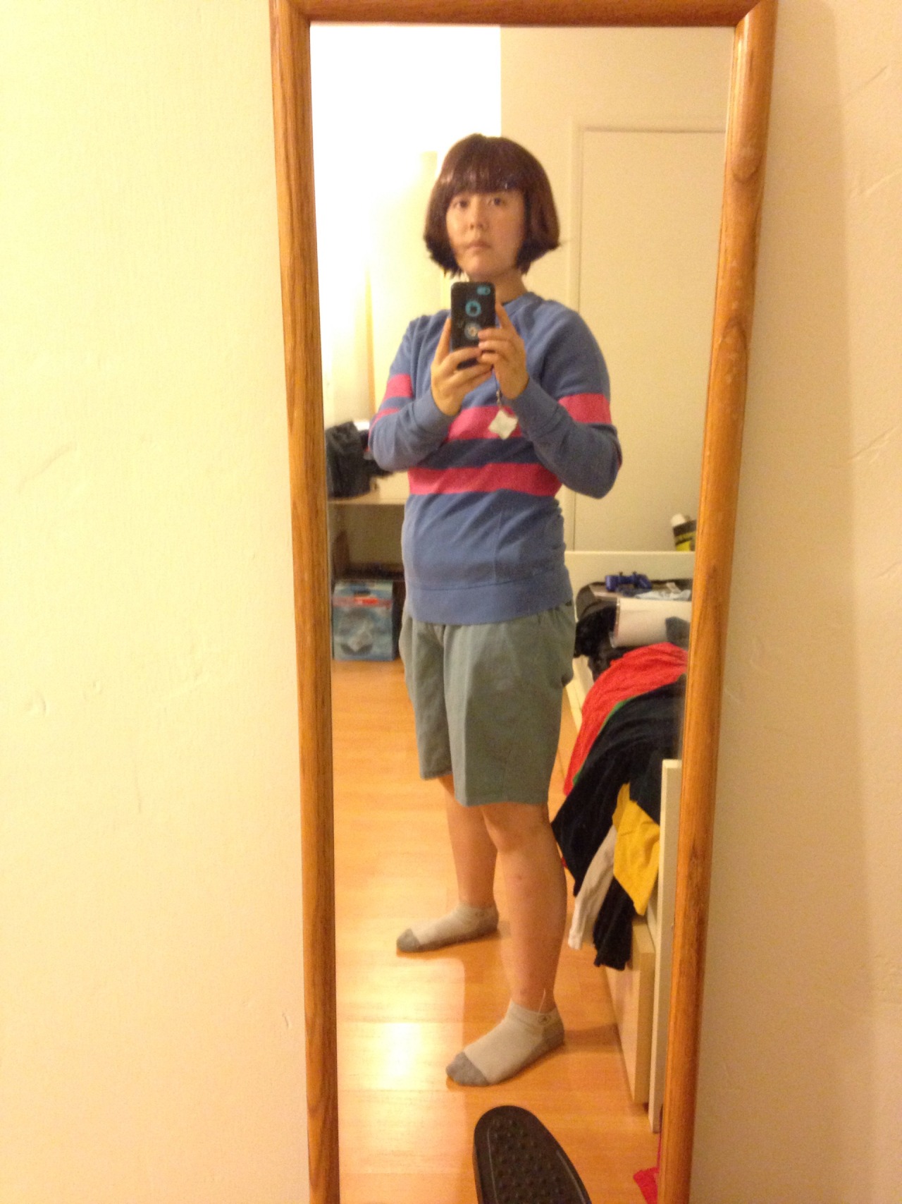 My Frisk cosplay is ready to go for tomorrow and Comikaze this weekend! And dear
