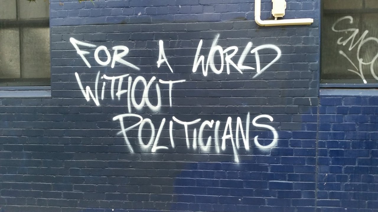 Radical Graffiti - Anti-electoral, anti-politican slogans seen around...