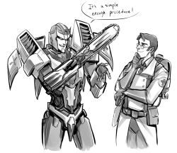 rnegastar:  dataglitch:  Eleventh batch of requests! Pharma and Medic for leetleteapot Tarn/Pharma for becauseyellow Skids/Rung for hoppskotch Last of the TF requests uvu  I have to reblog this again because this is one of my all-time favorite Tarn/Pharma