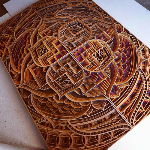 thedesigndome:Highly Detailed Laser Cut Wood Sculptures With Ornate Patterns and Motifs Oakland-base