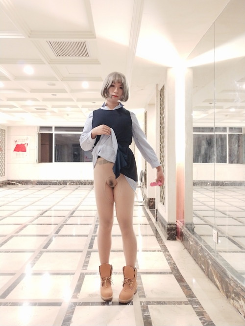 Nude in public.