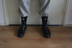 whipman-andy: Lockable boots should be standard equipment for every slave….Every two weeks he will be allowed to change socks. But this luxury has a price: In the moment the socks come off, they are placed over the slaves nose and held into place by