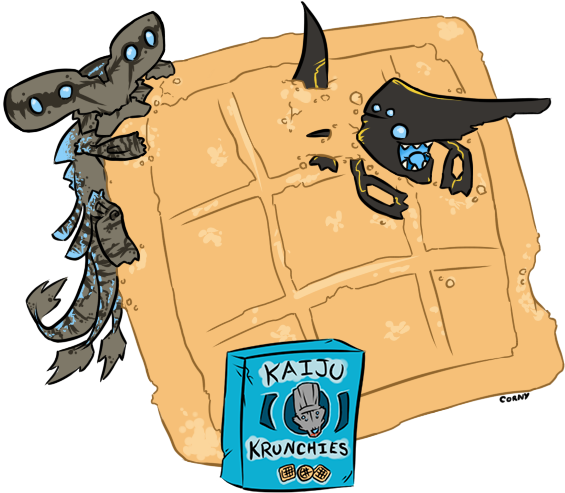 cornbobness:  Kaiju Krunchies all contain selected meat and wholesome grain Onibaba