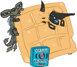 cornbobness:  Kaiju Krunchies all contain