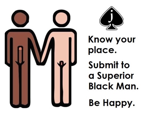 blkleatherbbcsissywhiteboi1: sissyboi22sblog: preachingblackpower: All ya honkys take note! Yes I do