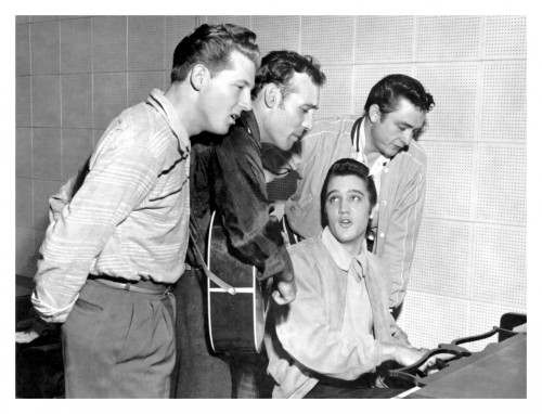 The Million Dollar QuartetFrom left to right; Jerry Lee Lewis, Carl Perkins, Elvis Presley, and John