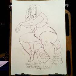 Drawing of Dahlia Strack at Dr.  Sketchy’s