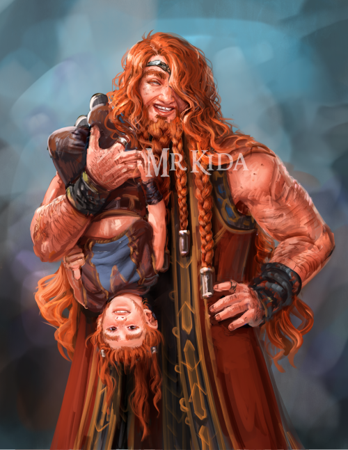 mrkida-art:  Grór, Lord of the Iron Hills and sibling of King Thrór,  with her ch