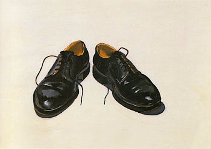 Wayne Thiebaud (American, b. 1920), Black Shoes, 1963. Oil on canvas, 20.2 x 28 in.