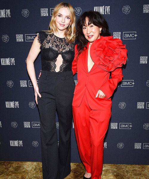 dailycomer: JODIE COMER and SANDRA OH attends Killing Eve Season Four Photo Call in Beverly Hills, C