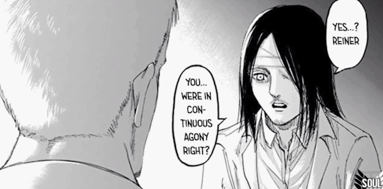 nakamatoo: Before anyone calls Eren “Evil” or “coldblooded” I just want to remind everyone a passage in this chapter that i’m surprised not a lot of people are talking about. The moment Eren entered into Marely his whole worldview on the people