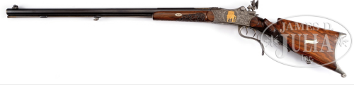 Ornate single shot breechloading German schuetzen target rifle, late 19th century.from James D. Juli