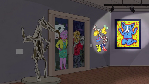 Tan Art Filth gallery, in BoJack Horseman, The Shot, S02E07, 2015 (feat. Will Arnett, Amy Sedaris, A