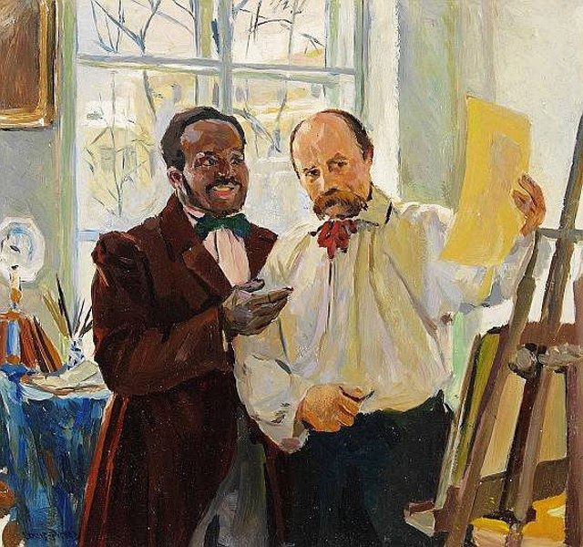 nastywizard:
“vintage-ukraine:
“Taras Shevchenko and Ira Aldridge by Heorhiy Melikhov, 1963
Famous Ukrainian poet and artist Taras Shevchenko befriended the African-American Shakespearean actor Ira Aldridge, while the latter was on tour to the...