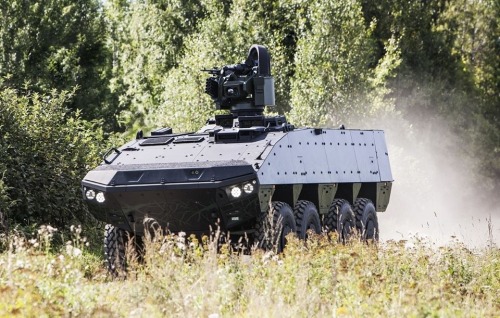 APC from Komatsu (IWAC)A prototype demonstrator of a wheeled armored personnel carrier AMVXP Finnish