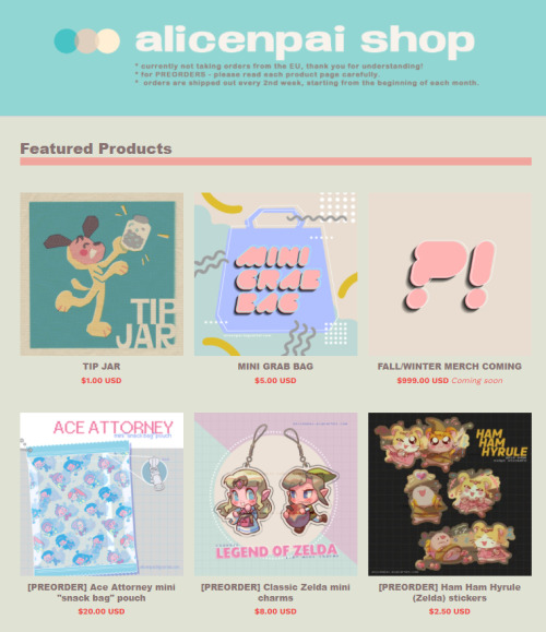alicenpai:alicenpai: anddd my shop is finally open!!! for the first time in a whopping 1 and a half 