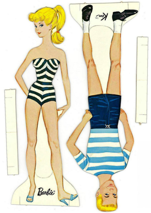 vintagegal:  Barbie and Ken paper dolls, 1962