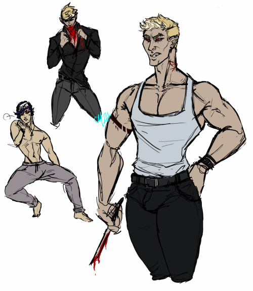 Lillith (and a lounging Finn), head of a Vampire clan/gang/thing. Works hard and parties hard (kinda