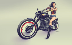 modhero:  Biker Wonder Woman by Dan Mora