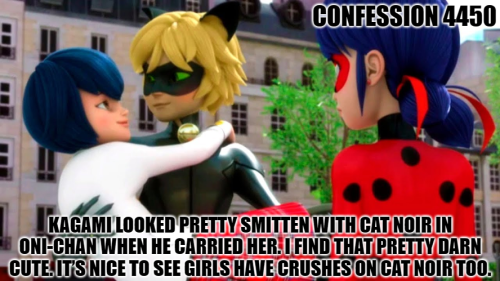 miraculousladybug-confessions: “Kagami looked pretty smitten with Cat Noir in Oni-Chan when he