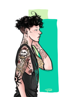 imrisah:  Tattoo!lock, finally I just wanted an excuse to draw Sherlock’s hair like that again huh 