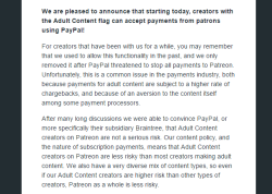 penlink:  jack-aka-randomboobguy:  Patreon now accepts Paypal for adult content creators  Good, good, spreading the word now. 