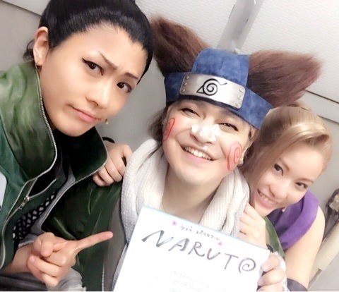 naruto-stage:  team 10 of naruto cast pt 7  hattori tsubasa (shika) inami anju (ino)